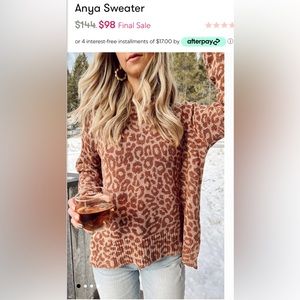 NWOT Mumu Anya sweater cheetah sz S